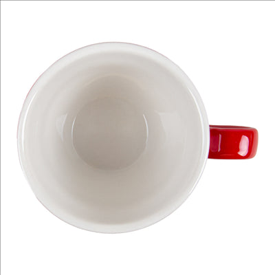 TASSES CAFÉ 'AKALA' 160 ML Ø8/4,6x7,6 CM ROUGE/BLANC PORCELAINE (6 UNITÉS)
