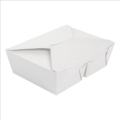 BOÎTES AMÉRICAINES 2 COMPART. 'THEPACK' 990 + 990 ML 250 + 12PP G/M2 19,6x14x6,2 CM BLANC CARTON ONDULÉ NANO-MICRO (200 UNITÉS)
