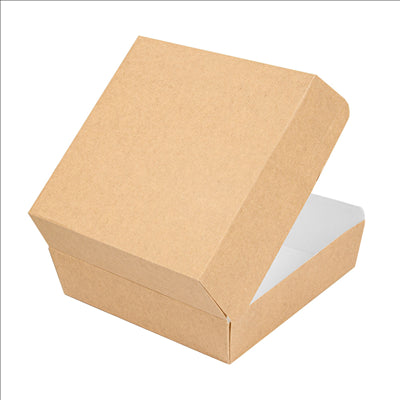 BOÎTES HAMBURGER 'THEPACK' 220 G/M2 17,6x16,8x7,8 CM (XL) NATUREL CARTON ONDULÉ NANO-MICRO (300 UNITÉS)