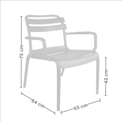 CHAISE EMPILABLE 'SUPRA-TEK'  55x64x75 CM BLANC PP (4 UNITÉS)