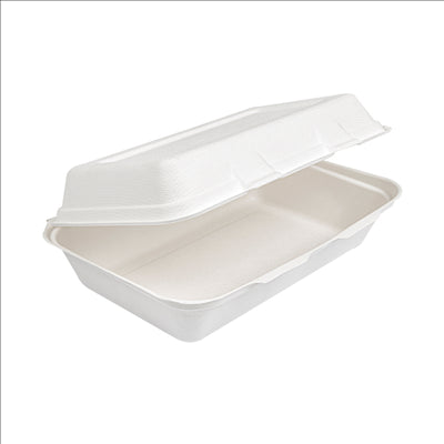 COQUILLES "L" 'BIONIC' 1 L 16x24x7,5 CM BLANC BAGASSE (400 UNITÉS)