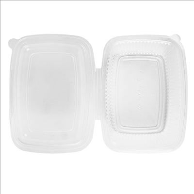 RÉCIPIENT AVEC CHARNIÈRE 1000 ML 18,7x14,4x6,4 CM TRANSPARENT PP (400 UNITÉS)