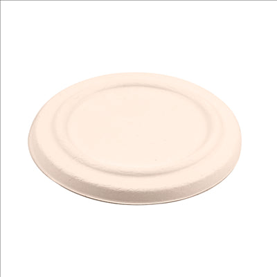 COUVERCLES POUR POTS 228.87 'BIONIC'  Ø 12x1,2 CM NATUREL BAGASSE (500 UNITÉS)