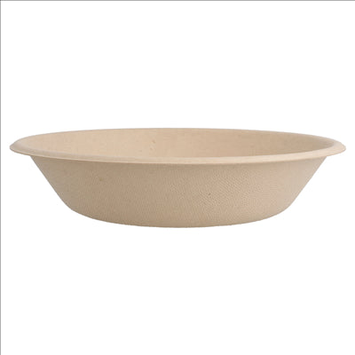 ASSIETTES CREUSES 'BIONIC' 460 ML Ø 16x3,6 CM NATUREL BAGASSE (1000 UNITÉS)