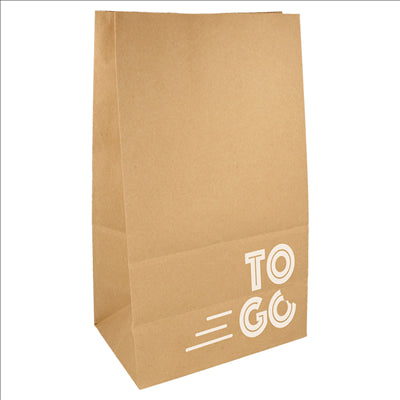 SACS SOS SANS ANSES - DELICIOUS TO GO  48 G/M2 22+12x31 CM NATUREL KRAFT (500 UNITÉS)