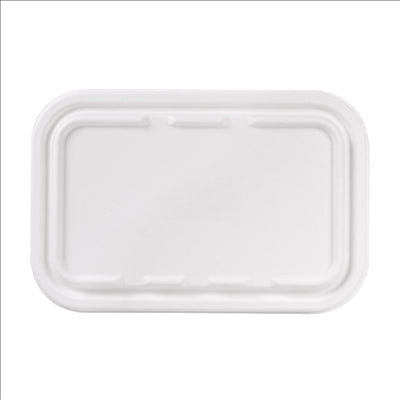 COUVERCLES POUR RÉFÉRENCES 221.38/39 'BIONIC'  22,2x14,7x1,2 CM BLANC BAGASSE (600 UNITÉS)