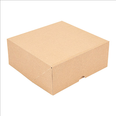 BOÎTES PATISSERIES SANS FENÊTRE 'THEPACK' 240 G/M2 18x18x7,5 CM NATUREL CARTON ONDULÉ NANO-MICRO (200 UNITÉS)