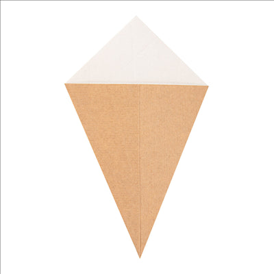 CORNETS FRITES 'THEPACK' 250 G 220 G/M2 15,7x26,8 CM NATUREL CARTON ONDULÉ NANO-MICRO (1200 UNITÉS)