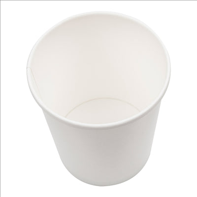 RÉCIPIENTS + COUVERCLES 960 ML - 32 oz 330 + 18 PE G/M2 Ø11,7/9,2x13,5 CM BLANC CARTON (250 UNITÉS)