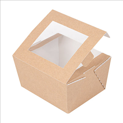 BOÎTES AVEC FENÊTRE 'THEPACK' 780 ML 220 G/M2 + OPP 11,2x9x6,4 CM NATUREL CARTON ONDULÉ NANO-MICRO (300 UNITÉS)