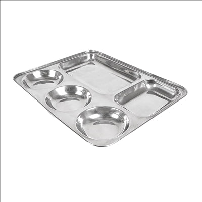 PLATEAU AVEC 5 COMPARTIMENTS 'ARTINOX'  33,5x26,5x3 CM ARGENTE INOX (24 UNITÉS)