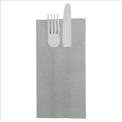 SERVIETTES KANGOUROU 'ECOLABEL - DOUBLE POINT' 18 G/M2 39x40 CM GRIS OUATE (1400 UNITÉS)