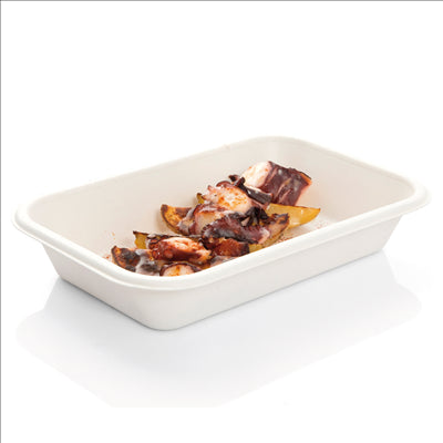 PLATEAUX 'BIONIC' 425 ML 18x12x3,5 CM BLANC BAGASSE (600 UNITÉS)