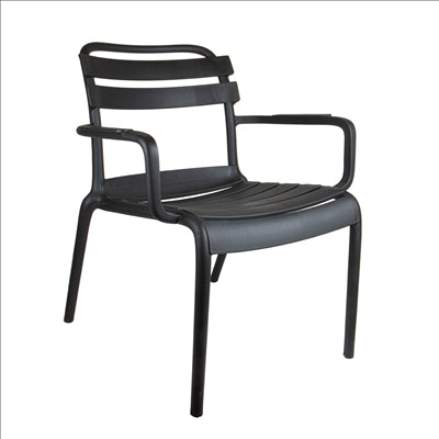 CHAISE EMPILABLE 'SUPRA-TEK'  55x64x75 CM NOIR PP (4 UNITÉS)