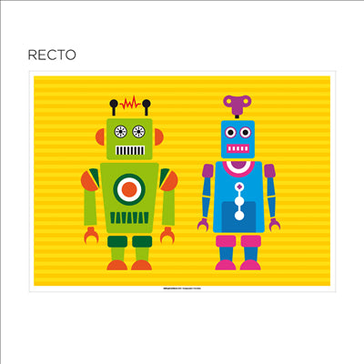 SETS DE TABLE COLORIAGE "ROBOT"  100 G/M2 31x43 CM QUADRICHROMIE CELLULOSE (1000 UNITÉS)