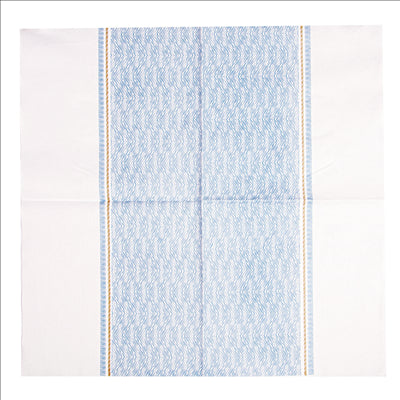 SERVIETTES 'LIKE LINEN - AZUR' 70 G/M2 40x40 CM BLANC/BLEU SPUNLACE (600 UNITÉS)