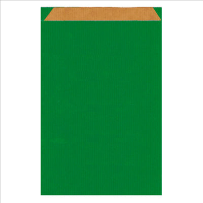 SACHETS PLATS  60 G/M2 26+9x38 CM VERT KRAFT VERGÉ (250 UNITÉS)