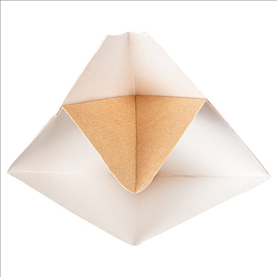 CORNETS AVEC LANGUETTES 'THEPACK' 250 G 220 G/M2 16,5x27 CM NATUREL/BLANC CARTON ONDULÉ NANO-MICRO (1200 UNITÉS)