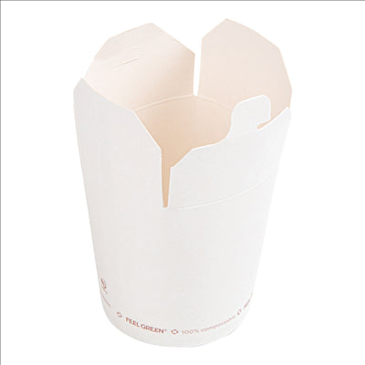 RÉCIPIENTS MULTIUSAGES 'COMPOSTABLE' 480 ML 325 G/M2 Ø8x9 CM BLANC CARTON (600 UNITÉS)