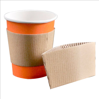 BAGUES POUR GOBELETS 240 ML - 8 oz 190 + 90 G/M2 11,2/9,5x5 CM NATUREL CARTON (1000 UNITÉS)