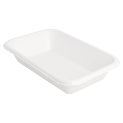 PLATEAUX 'BIONIC' 425 ML 18x12x3,5 CM BLANC BAGASSE (600 UNITÉS)