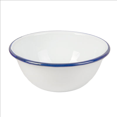 BOLS 'ENAMELWARE' 1000 ML Ø 18,5x7,5 CM BLANC ACIER ÉMAILLÉ (6 UNITÉS)