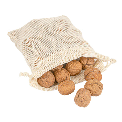 SACS FILET RÉUTILISABLES  17x23 CM BEIGE COTON (25 UNITÉS)