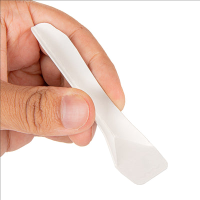 PETITES CUILLÈRES POUR GLACES 'PAPER SPOON' 590 G/M2 9,4 CM BLANC CARTON (450 UNITÉS)