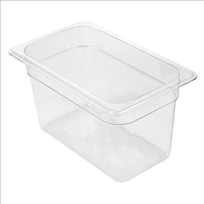 BAC GASTRONORM 1/4 3,8 L 26,5x16,2x15 CM TRANSPARENT POLYCARBONATE (1 UNITÉ)