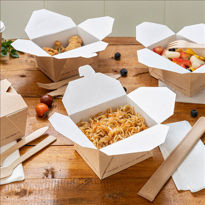 BOÎTES AMÉRICAINES MICRO-ONDABLES 'THEPACK' 1350 ML 220 G/M2 15,2x12,1x6,5 CM NATUREL CARTON ONDULÉ NANO-MICRO (300 UNITÉS)