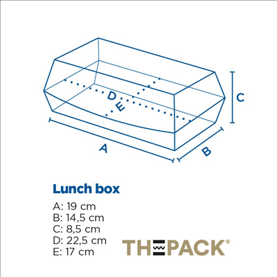 BOÎTES "LUNCH BOX" 'THEPACK' 220 G/M2 22,5x17x8,5 CM NATUREL CARTON ONDULÉ NANO-MICRO (300 UNITÉS)