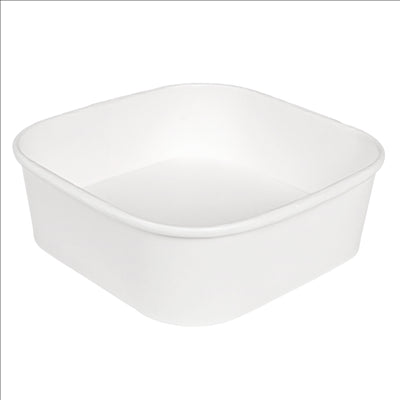 RÉCIPIENTS CARRÉS 1000 ML 320 + 26 PE G/M2 16,7x16,7x5,5 CM BLANC KRAFT (300 UNITÉS)