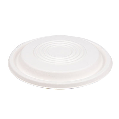 COUVERCLES BAS POUR RÉFÉRENCES 251.53/54/55 'BIONIC'  Ø 21,4x1 CM BLANC BAGASSE (400 UNITÉS)