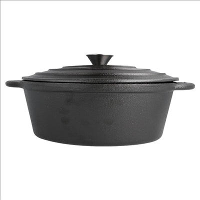 COCOTTE OVALE AVEC COUVERCLE 3500 ML 29(36)x21x10,9 CM NOIR FER (3 UNITÉS)