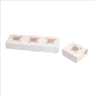 SUPPORT UNIVERSEL POUR MISE EN BOUCHE  275 G/M2 8,5x8x3,5 CM BLANC CARTON (800 UNITÉS)