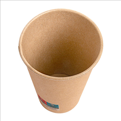 GOBELETS 12 OZ - 360 ML 250 + 21PE G/M2 Ø8/5x12 CM MARRON CARTON (2000 UNITÉS)