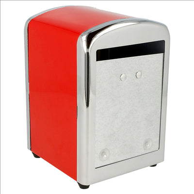 DISTRIBUTEUR SERVIETTES MINI SERVIS  10,5x9,7x14 CM ROUGE INOX (12 UNITÉS)