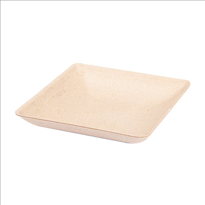 RÉCIPIENT CARRÉ 'BIONIC'  6,5x6,5x1,2 CM NATUREL BAGASSE (1000 UNITÉS)