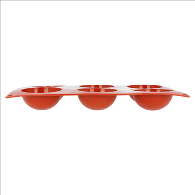 MOULE DEMI SPHÈRE Ø 7x3,5 CM  17,5x30 CM ROUGE SILICONE (1 UNITÉ)