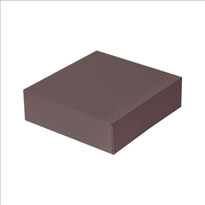 BOÎTES PATISSERIES SANS FENÊTRE 'THEPACK' 250 G/M2 23x23x7,5 CM CHOCOLAT CARTON ONDULÉ NANO-MICRO (200 UNITÉS)