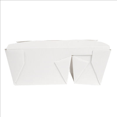 BOÎTES AMÉRICAINES 2 COMPART. 'THEPACK' 900+450ML 230 + 12PP G/M2 15,2x12,1x6,5CM BLANC CARTON ONDULÉ NANO-MICRO (300 UNITÉS)