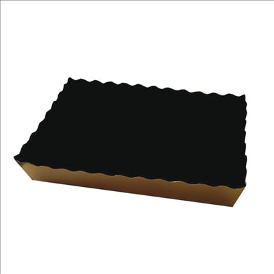 BARQUETTES PÂTISSERIE DEUX FACES  380 G/M2 22x14x3,5 CM OR/NOIR CARTON (250 UNITÉS)