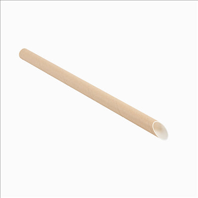 PAILLES DROITES BUBBLE TEA 'PAPER'  Ø1,2x20 CM NATUREL KRAFT (2400 UNITÉS)