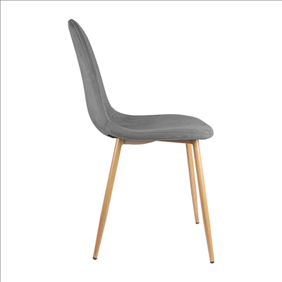 CHAISE 'SUPRA-TEK'  54x45x87 CM GRIS VELOURS (4 UNITÉS)