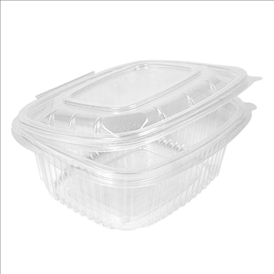 RÉCIPIENT AVEC CHARNIÈRE 500 ML 14,3x12,6x5,5 CM TRANSPARENT PP (300 UNITÉS)