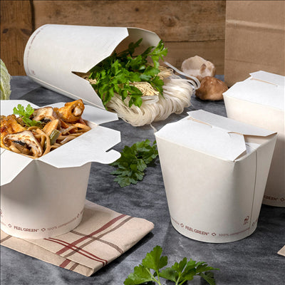 RÉCIPIENTS MULTIUSAGES 'COMPOSTABLE' 960 ML 325 G/M2 Ø9x10,8 CM BLANC CARTON (450 UNITÉS)