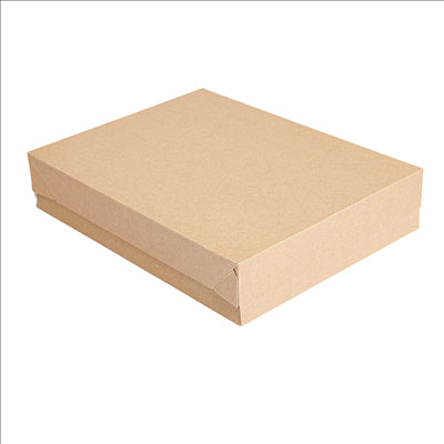 PLATEAUX + COUVERCLE 'THEPACK' 240 G/M2 23x17x4,5 CM NATUREL CARTON ONDULÉ NANO-MICRO (200 UNITÉS)