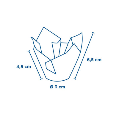 MUFFIN CUPS 'TULIP - POLKA' 50 G/M2 11x11 CM ASSORTI CELLULOSE (1000 UNITÉS)