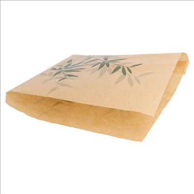 PAPIER INGRAISSABLES OUVERT 2 CÔTÉS FAST FOOD 'FEEL GREEN' 34 G/M2 17x18 CM NATUREL PARCH.INGRAISSABLE (500 UNITÉS)