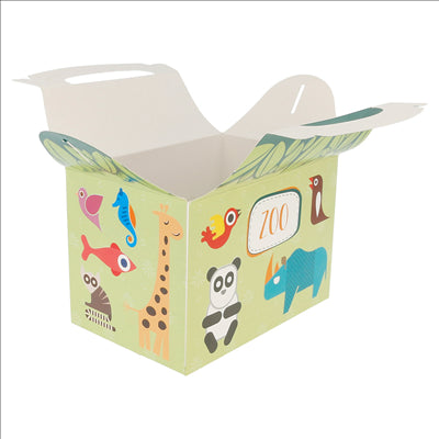 BOÎTES MENU ENFANT 'ZOO' 320 G/M2 15,50x10,50x17,50 CM QUADRICHROMIE CARTON (300 UNITÉS)